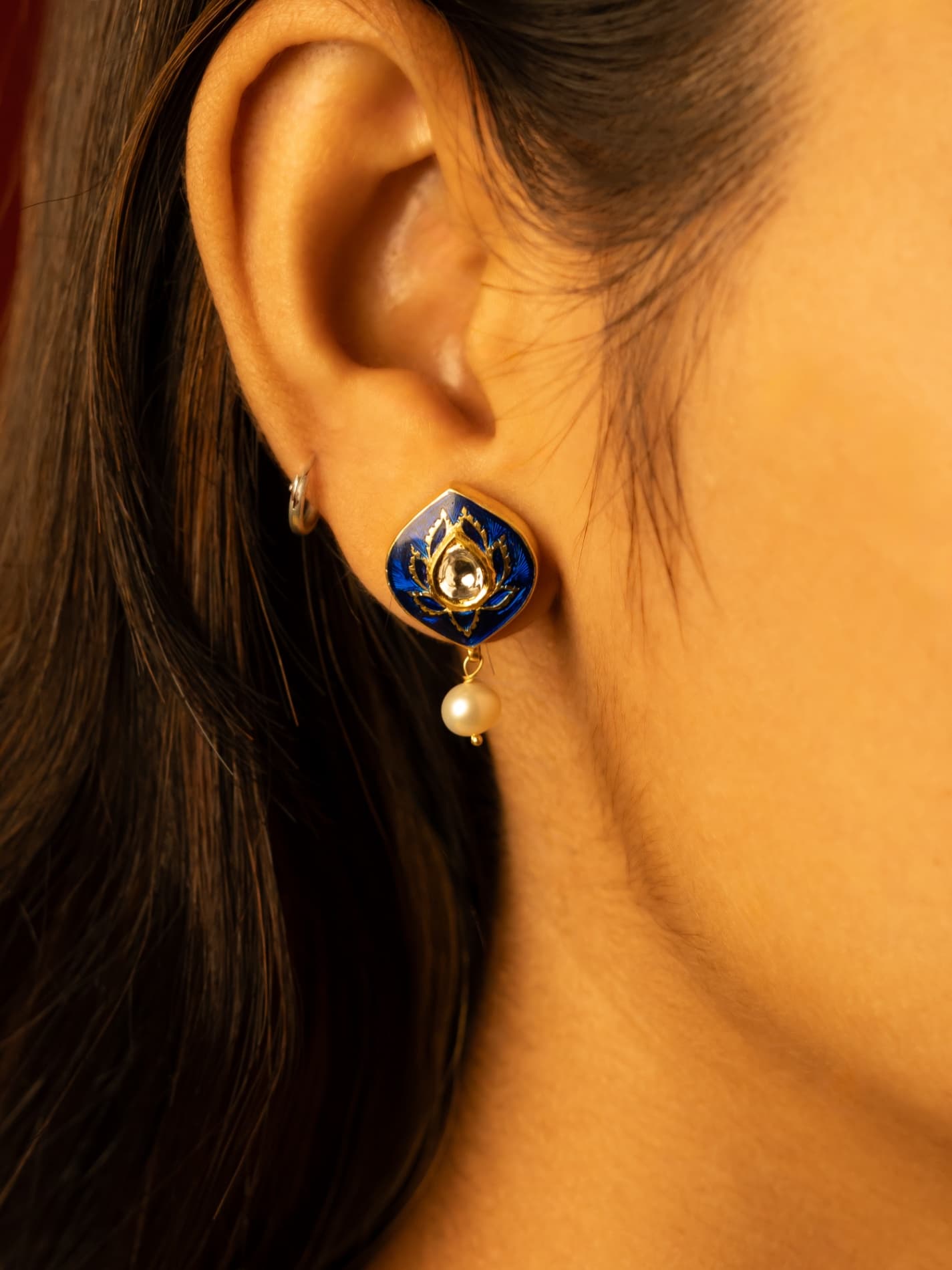 Blue Meenakari Pendant - view 3