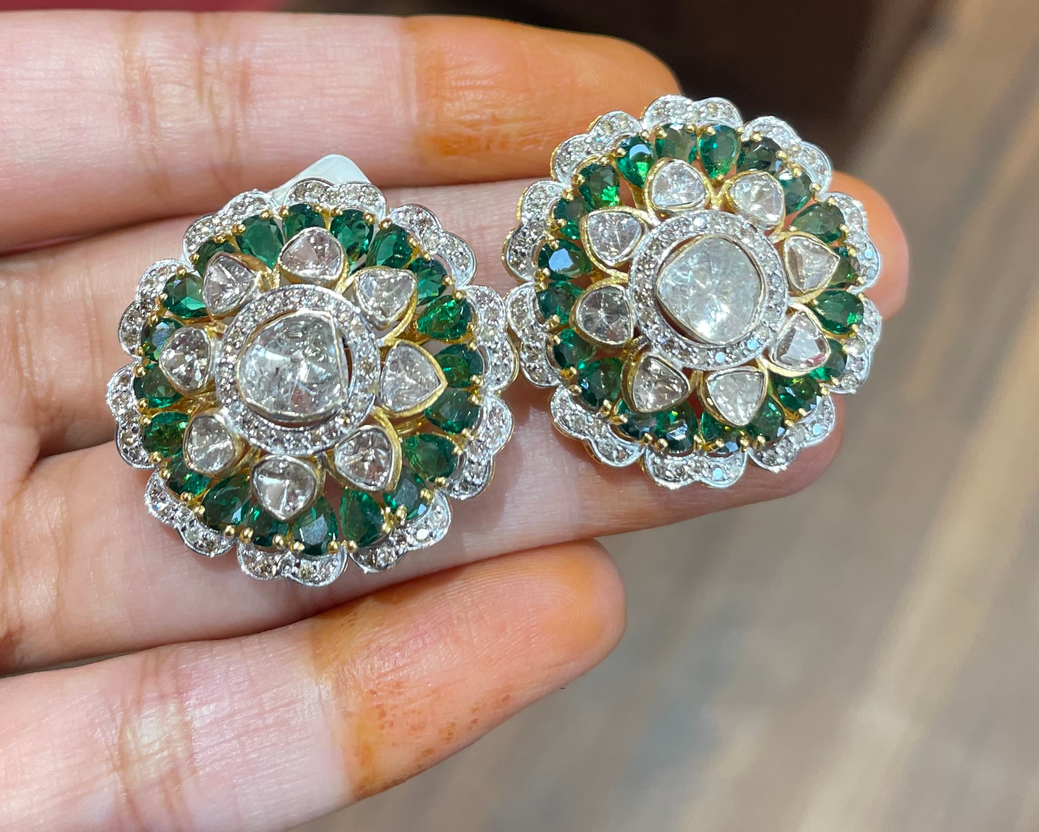 Green Polki earring 
