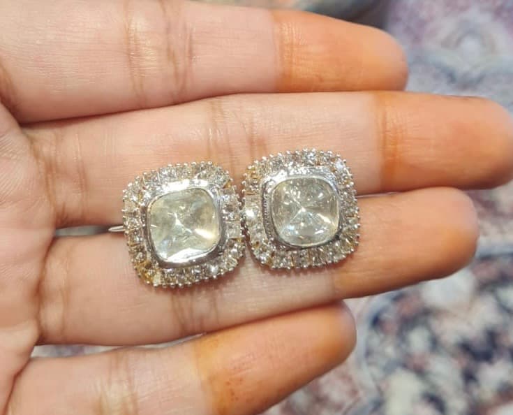 Baguette polki earring 